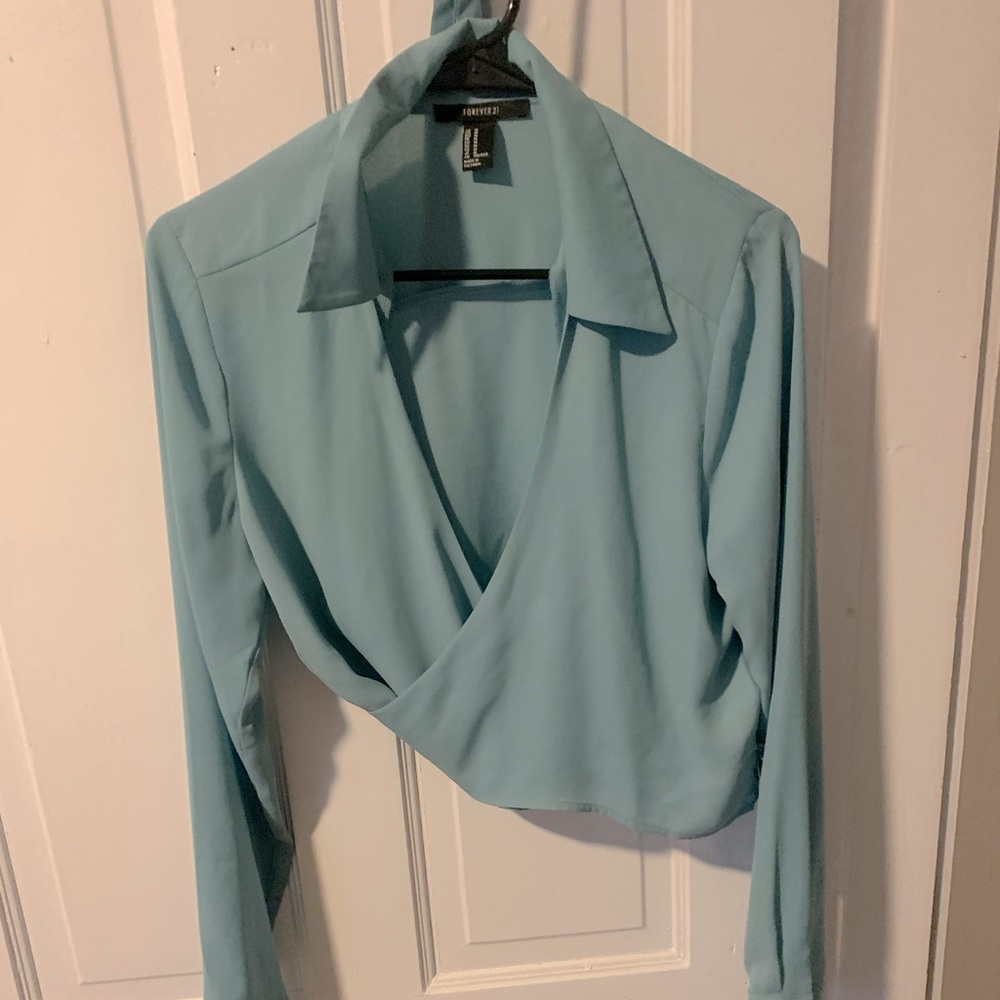 Wrap cropped shirt